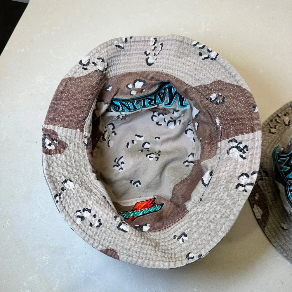 Vintage Miami Marlins Bucket Hats Camo Gatorade MLB Adult Reversible Bundle - Picture 5 of 5